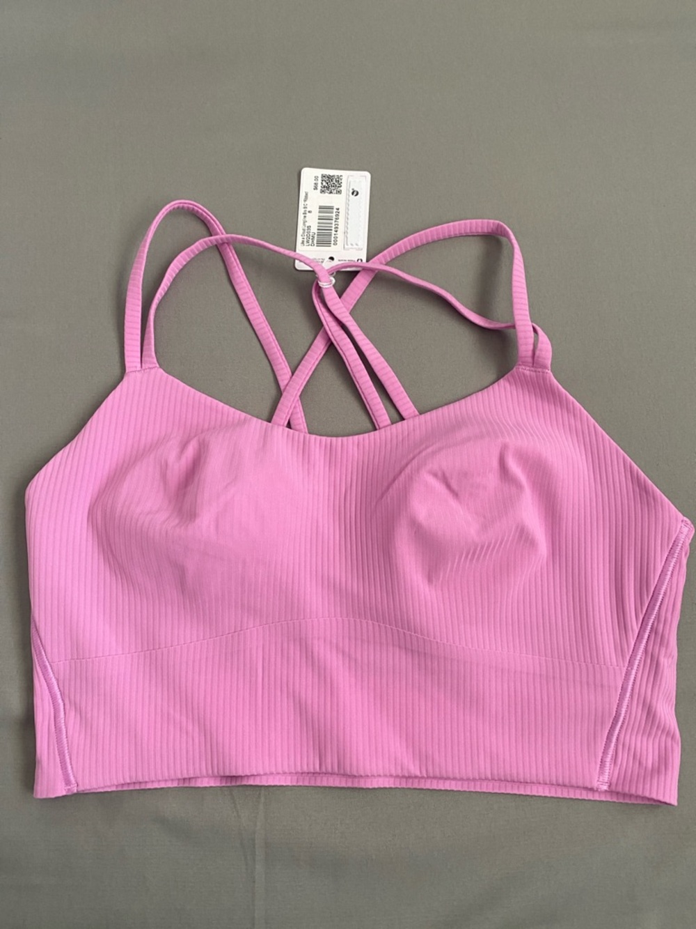 lululemon athletica Pink Ribbed Strappy Sports Bra
